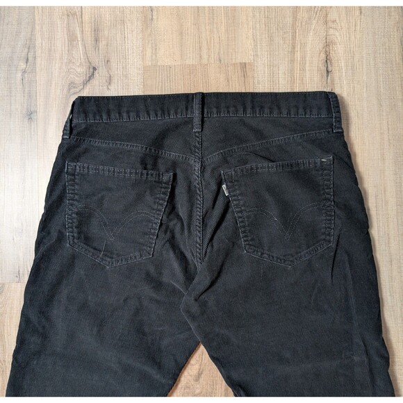Levis 514 Size 34X32 Corduroy Jeans Black Slim Straight White Tab Smart Casual - Picture 5 of 11